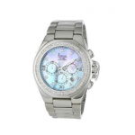 Steel Chronograph Watch with CZ Detail