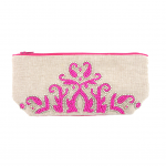 Pink Beaded Travel Pouch