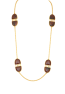 Mahogany Stone Necklace  Yellow Gold Plated