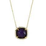 Amethyst Square Pendant Necklace