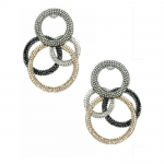 Multi-Color Swarovski Crystal Earrings  White Gold Plated