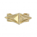 Surrounding Swarovski Crsytals and Raised Triangle Cuff  Matte Gold Plated