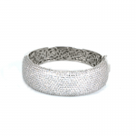 Cubic Zirconia Bangle Bracelet  White Gold Plated over Silver