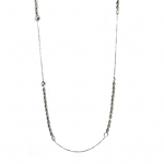 Rice Swarovksi Crystal Station Necklace  40" Length Chain
