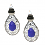 Blue Stone Drop Earrings  Sterling Silver