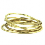 Set of 6 Yellow Gold Plated Bangles