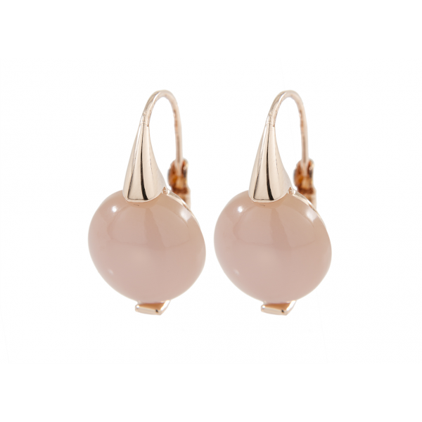 Rose Chalcedony Earrings  18kt Rose Gold Plated Bronze