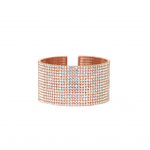15 Tier Swarovski Crystal Flexible Cuff Bracelet  Rose Gold Plated