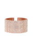 15 Tier Swarovski Crystal Flexible Cuff Bracelet  Rose Gold Plated