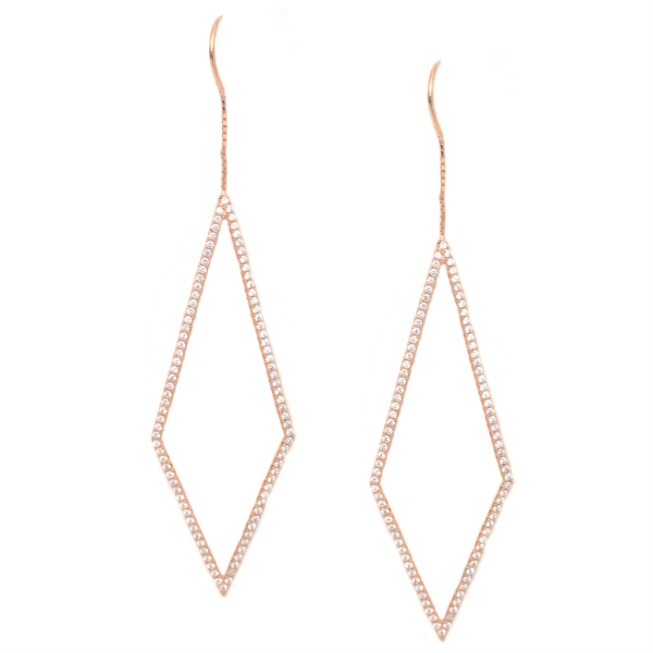 CZ Geometrical Hoop Earrings