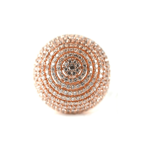Dome Ring with Cubic Zirconia  Rose Gold Plated
