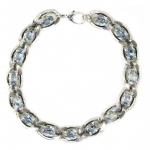 Blue Shade Chain Necklace Silver Plated