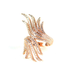 Angel Wing Cubic Zirconia Ring  Rose Gold Plated