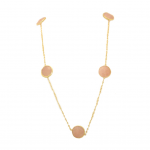 Brass Necklace with Rose Quartz Stones
