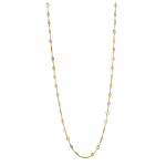 Station Cubic Zirconia by the Yard Necklace  Yellow Gold Plated