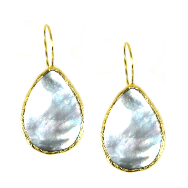Flat Pearl Teardrop Earrings