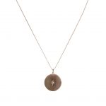 Rose Gold with Diamond Round Pendant Necklace