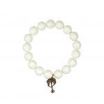 Chalcedony Stretch Bracelet with Palm Tree Pendant