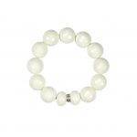 Chalcedony Stone Bracelet with Pave Charm