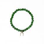 Emerald Stretch Bracelet with Wishbone Pendant