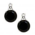 Black Round Earrings
