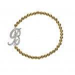 "B" Personalized Stretch Bracelet