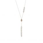 Long Drop Necklace White Mother Pearls