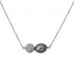 Black Mother of Pearl and Ball Necklace