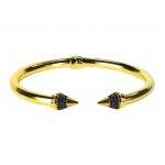 Gold Arrowhead Black Zirconia Bracelet