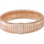 Wide Ribbed Rose Gold Bangle