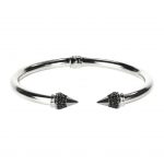 White Gold Arrowhead Black Zirconia Bracelet