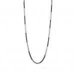 Faux Diamond and Black Swarovski Crystal Station Necklace