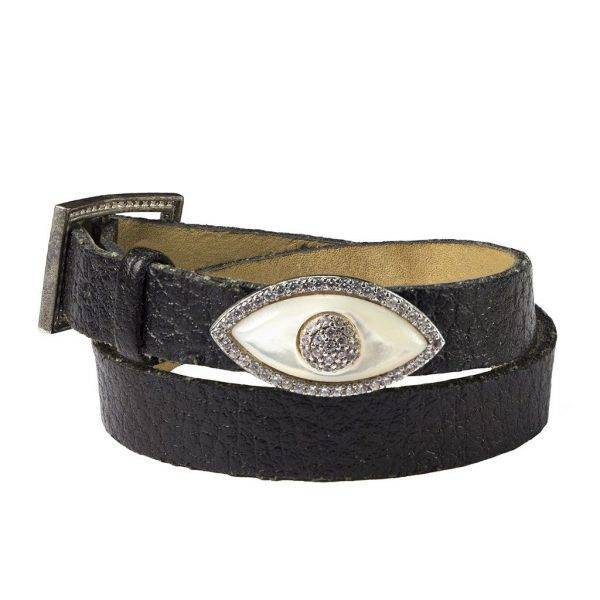 Evil Eye Wrap Leather Bracelet