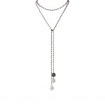 Pearl and Labradorite Lariate Necklace