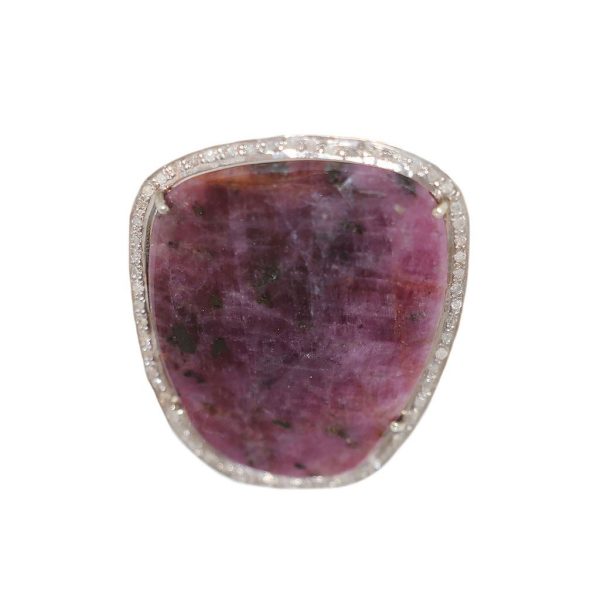 Red Sapphire Diamond Ring