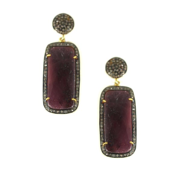 Emerald Sapphire Drop Earrings