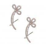 Flower Ear Climbers with CZ Crystals