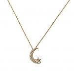 Crescent Moon + Star Necklace