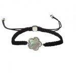 Adjustable Pave Mother of Pearl Flower Bracelet