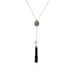 Grey Mother of Pearl Long Necklace