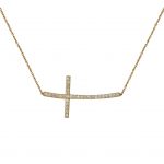 Side Cross Pendant Necklace