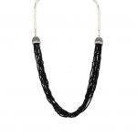 Black Spinel Rope with Mother of Pearls Necklace