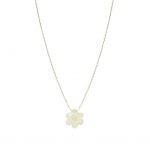 White Opal Flower Necklace