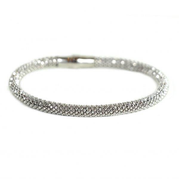 White Gold Plated Beaded Necklace