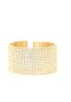 15 Tier Swarovski Crystal Flexible Cuff Bracelet  Yellow Gold Plated