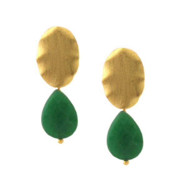 Green Quartz Drop Stone Earrings