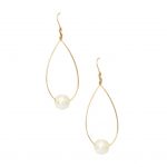 Pearl Drop Hoop Earrings