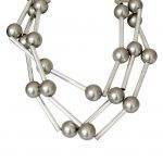 Antique Silver Triple Row Tube Necklace