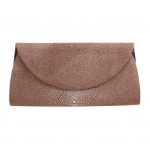 Tan Stingray Half Moon Clutch