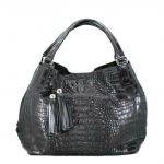 Black Crocodile Tote Bag